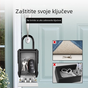 Kutija za ključeve od aluminijske legure CH-817/827, moderni minimalistički stil, zidna ili kuka montaža, brojčano zaključavanje