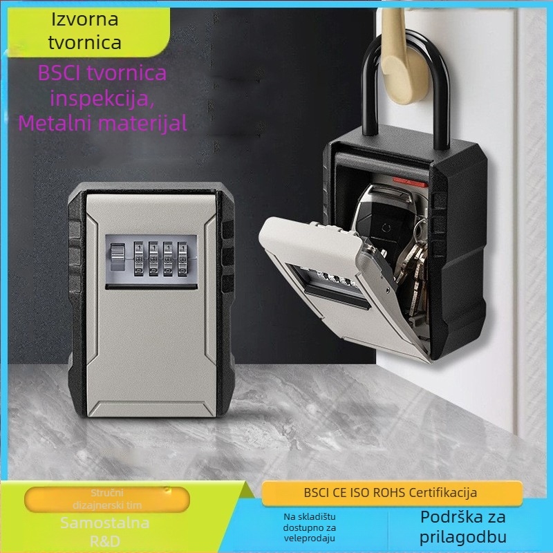 Kutija za ključeve od aluminijske legure CH-817/827, moderni minimalistički stil, zidna ili kuka montaža, brojčano zaključavanje