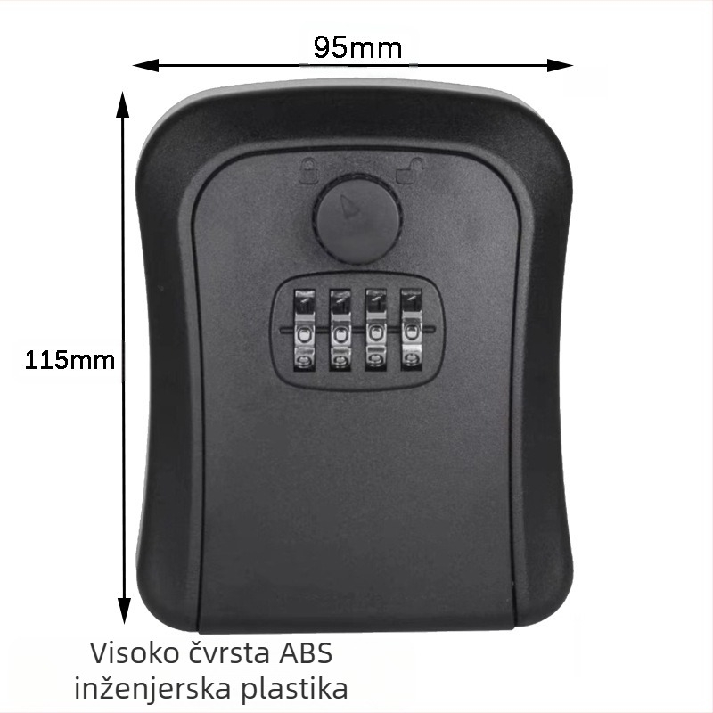 Kutija za ključeve od aluminijske legure CH-817/827, moderni minimalistički stil, zidna ili kuka montaža, brojčano zaključavanje