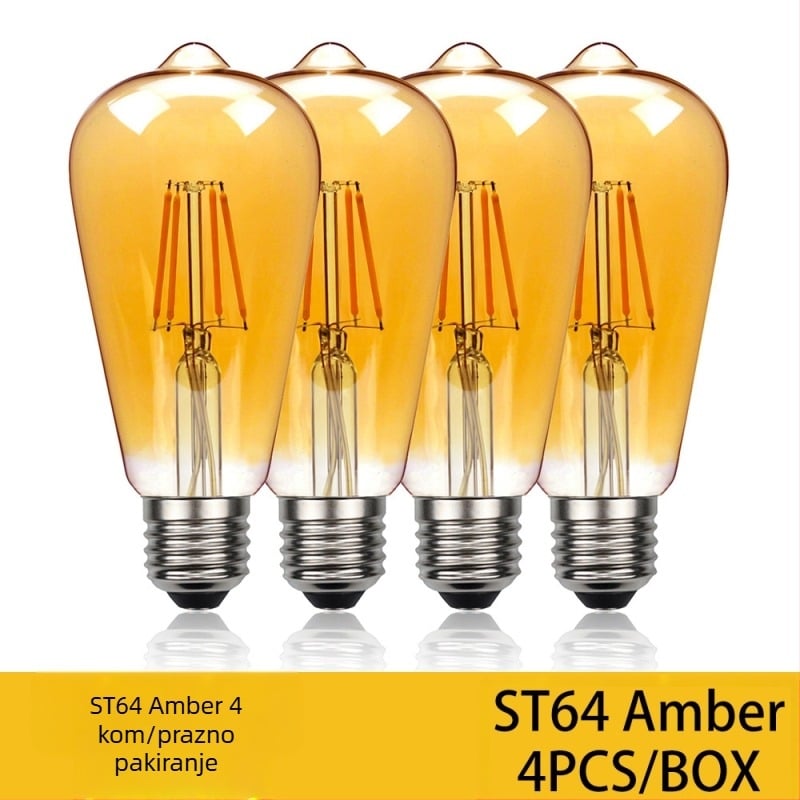 LED Edison žarulja s filamentom, E27 baza, ST64 model, 360 lm, CRI 90+, vijek trajanja 20000 h