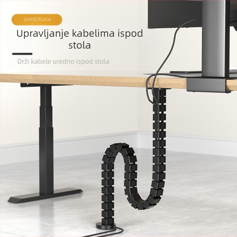 Zmijasti kabelski cjevovod za upravljanje kabelima • Materijal: PP • Marka: Goweichi • Model: 2024725-1 • Stil: Moderno jednostavno