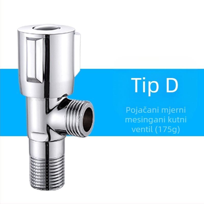 Latunski kutni ventil, zidna ugradnja, model 8289, radni tlak 1,6 MPa, unutarnji promjer 14 mm