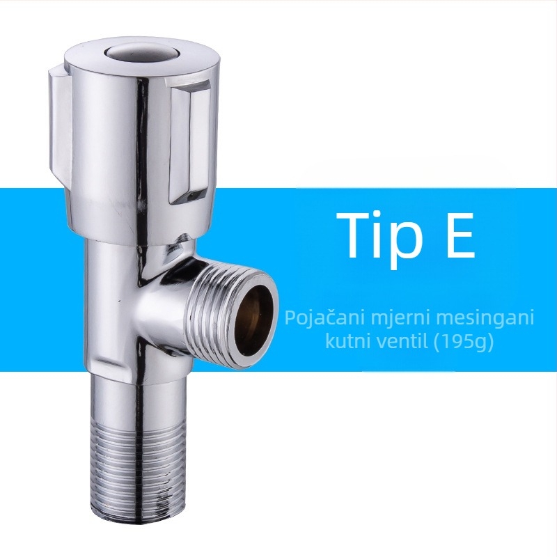 Latunski kutni ventil, zidna ugradnja, model 8289, radni tlak 1,6 MPa, unutarnji promjer 14 mm