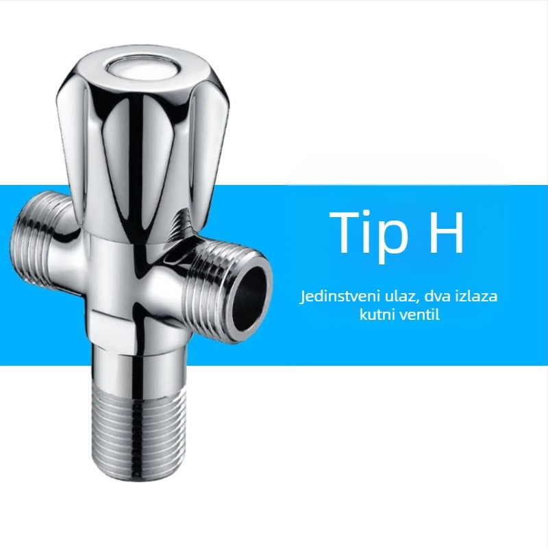 Latunski kutni ventil, zidna ugradnja, model 8289, radni tlak 1,6 MPa, unutarnji promjer 14 mm