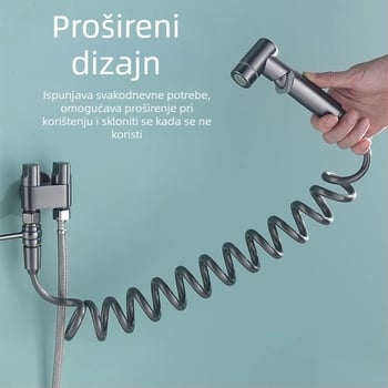 Tuš crijevo s PU visokim tlakom i teleskopskim cijevima, bakar+PU konstrukcija, navojni spojnici, model 4, nazivni tlak normalan