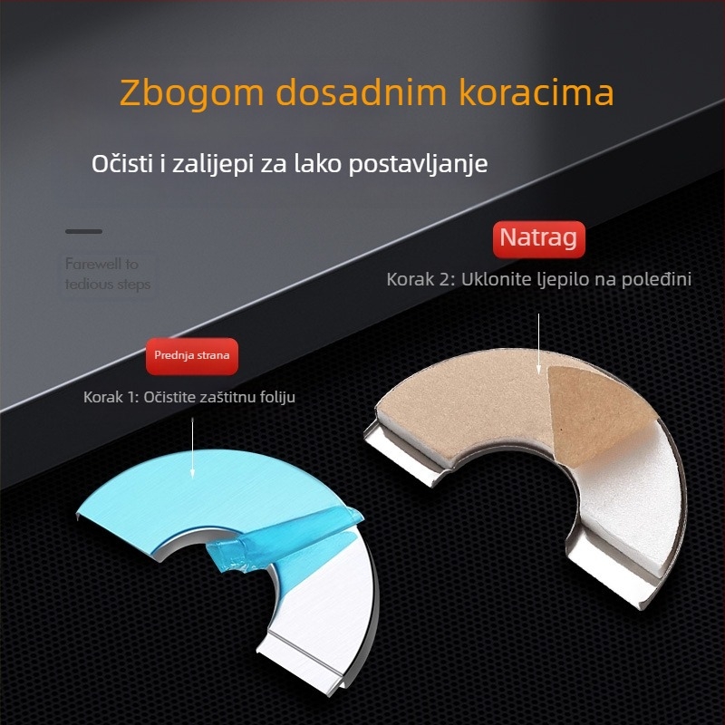 Kružni dekorativni poklop od nehrđajućeg čelika za dimovod bojlera – integrirani podijeljeni zatvarač za otvor na zidu, debljina stijenke 0,3 mm, razred 1