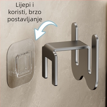 Zidni organizator papuča za kupaonicu, od ugljičnog čelika, bez bušenja, s odvodnim kukama, svijetao luksuzni stil