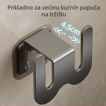 Zidni organizator papuča za kupaonicu, od ugljičnog čelika, bez bušenja, s odvodnim kukama, svijetao luksuzni stil