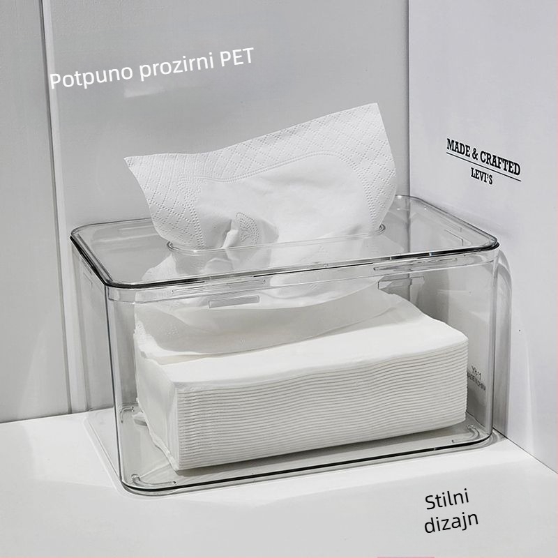 Stolna kutija za maramice, nordski stil, prozirna, plastična, višenamjenska