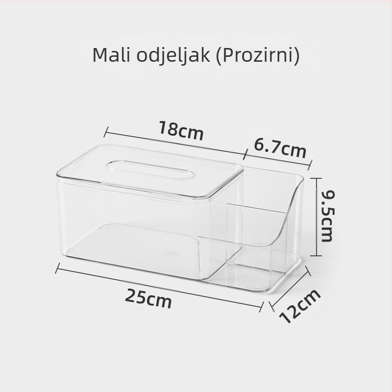 Stolna kutija za maramice, nordski stil, prozirna, plastična, višenamjenska