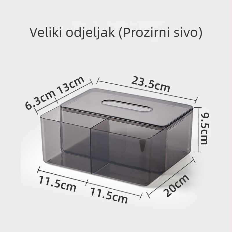 Stolna kutija za maramice, nordski stil, prozirna, plastična, višenamjenska