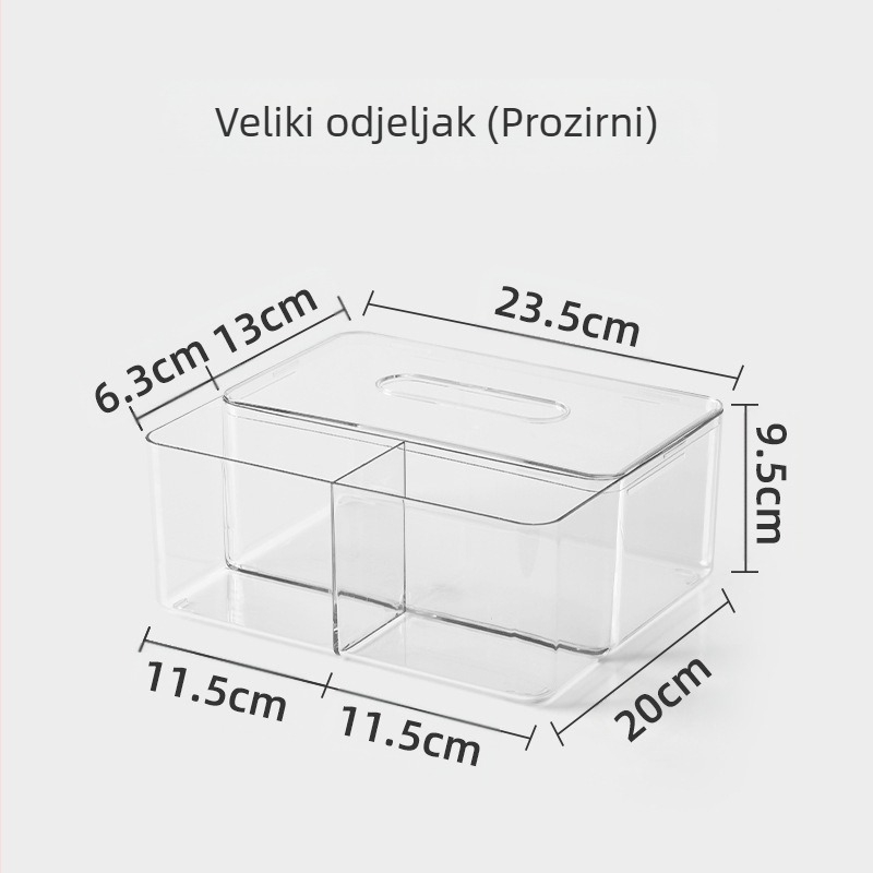 Stolna kutija za maramice, nordski stil, prozirna, plastična, višenamjenska