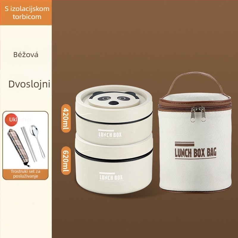 Kutija za ručak od 304 nehrđajućeg čelika, okrugla, mikrovalna sigurna, jednovrstan, mogućnost tiskanja logotipa