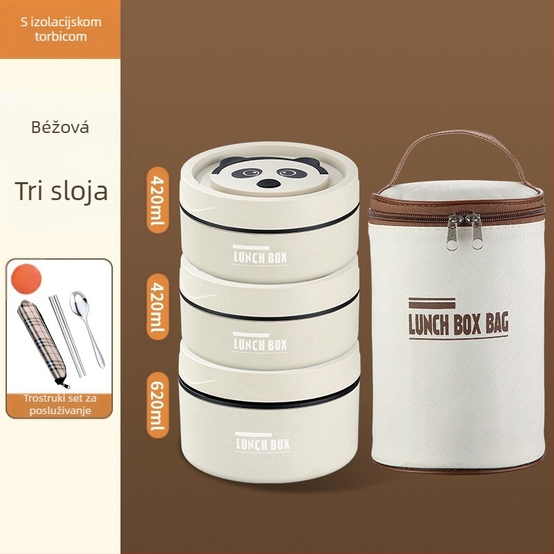 Kutija za ručak od 304 nehrđajućeg čelika, okrugla, mikrovalna sigurna, jednovrstan, mogućnost tiskanja logotipa