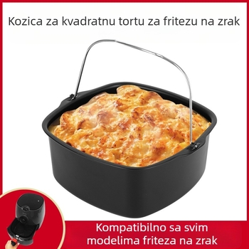 Kalup za tortu od ugljičnog čelika, okrugli i kvadratni, za dodatke za fritu na zrak, pakiranje 40 komada