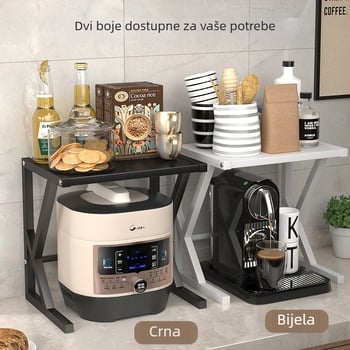 Držač za mikrovalnu pećnicu u kuhinji – radna ploha, karbonska čelika, izvlačni, dvostruki sloj, višestruka upotreba