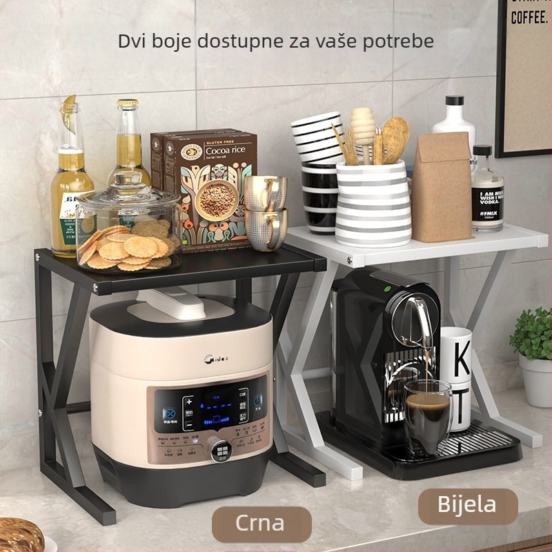Držač za mikrovalnu pećnicu u kuhinji – radna ploha, karbonska čelika, izvlačni, dvostruki sloj, višestruka upotreba