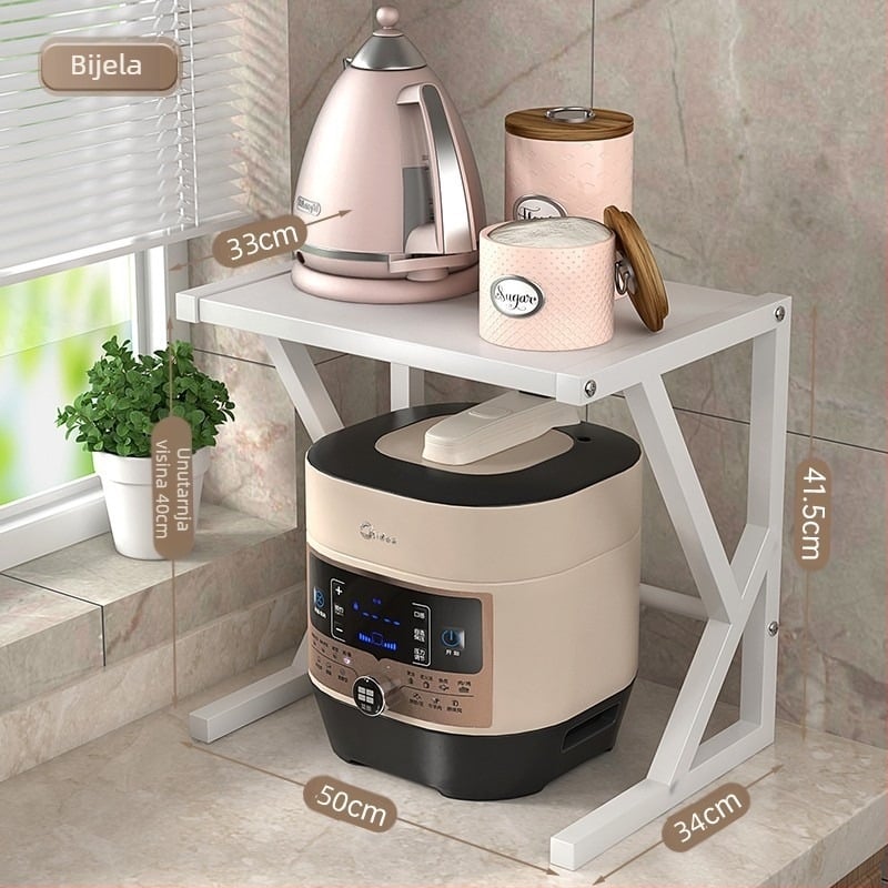 Držač za mikrovalnu pećnicu u kuhinji – radna ploha, karbonska čelika, izvlačni, dvostruki sloj, višestruka upotreba