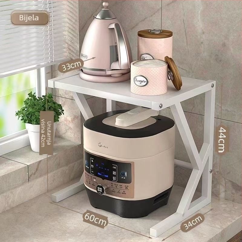 Držač za mikrovalnu pećnicu u kuhinji – radna ploha, karbonska čelika, izvlačni, dvostruki sloj, višestruka upotreba