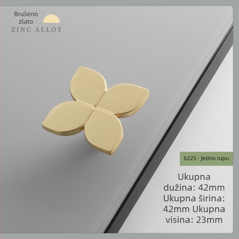 Par ručki za ormariće — cinkov spoj, elektroplatiranje, suvremeni minimalistički stil, model 6223-6225