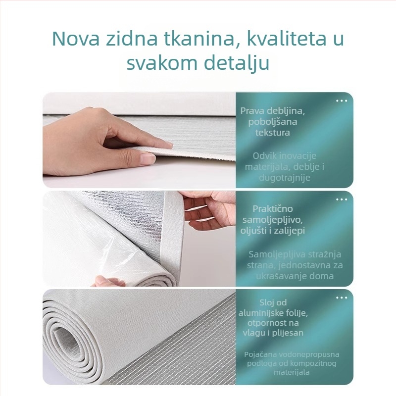 Laneno zidno platno, višeslojno reljefno, otporno na vlagu, dekor za spavaću sobu i pozadinu TV-a, moderni minimalistički stil