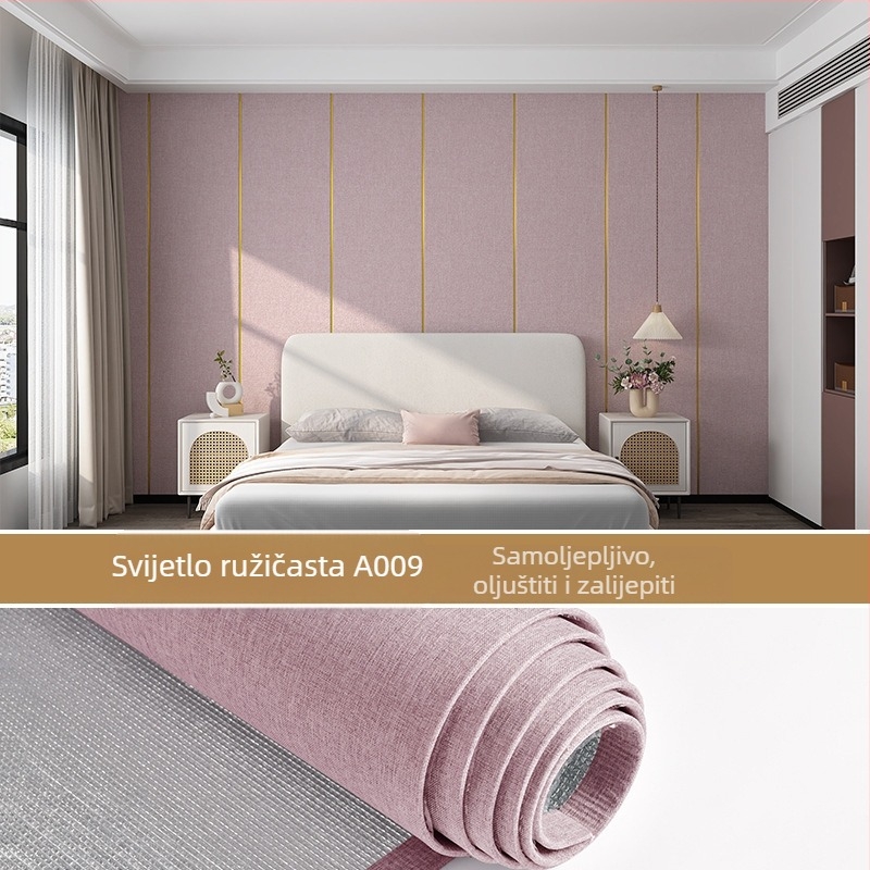 Laneno zidno platno, višeslojno reljefno, otporno na vlagu, dekor za spavaću sobu i pozadinu TV-a, moderni minimalistički stil