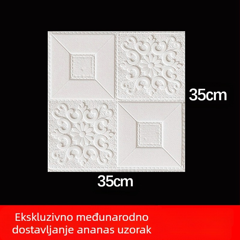 Samoljepljiva 3D zidna naljepnica od pjene XPE, vodootporna, otporna na plijesan, antistatična i zvučno izolirajuća; uzorci: jednobojni, srce, geometrijski, petokraka zvijezda, biljni motivi; pogodno za dnevni boravak, spavaću sobu i ured.
