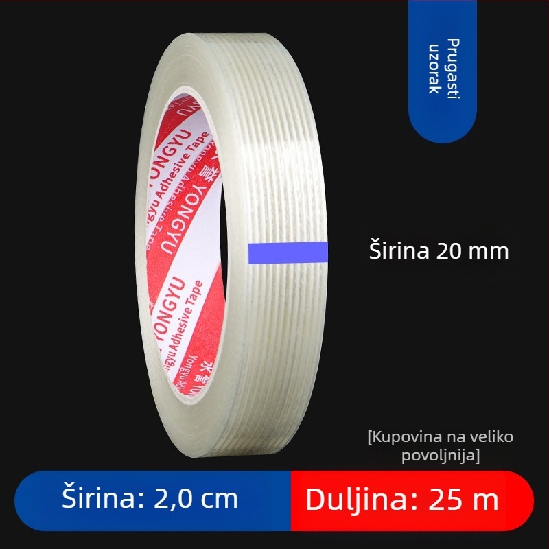 SX vlaknasta traka – akrilno ljepilo na vlaknasti podlogi, debljina 0,15 mm, adhezija 550 N/m, za industrijsko vezanje i učvršćivanje teških predmeta