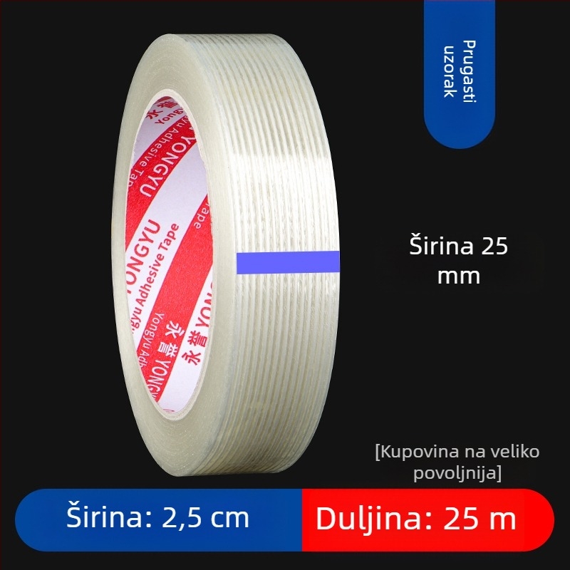 SX vlaknasta traka – akrilno ljepilo na vlaknasti podlogi, debljina 0,15 mm, adhezija 550 N/m, za industrijsko vezanje i učvršćivanje teških predmeta