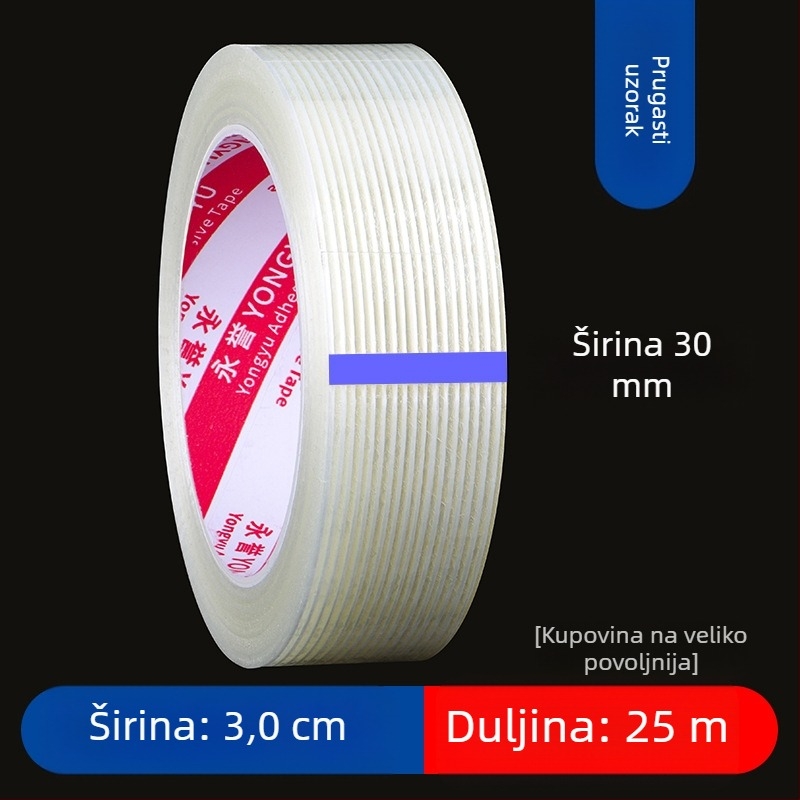SX vlaknasta traka – akrilno ljepilo na vlaknasti podlogi, debljina 0,15 mm, adhezija 550 N/m, za industrijsko vezanje i učvršćivanje teških predmeta
