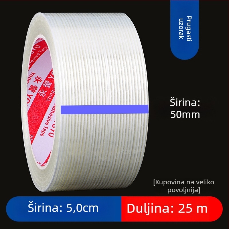 SX vlaknasta traka – akrilno ljepilo na vlaknasti podlogi, debljina 0,15 mm, adhezija 550 N/m, za industrijsko vezanje i učvršćivanje teških predmeta