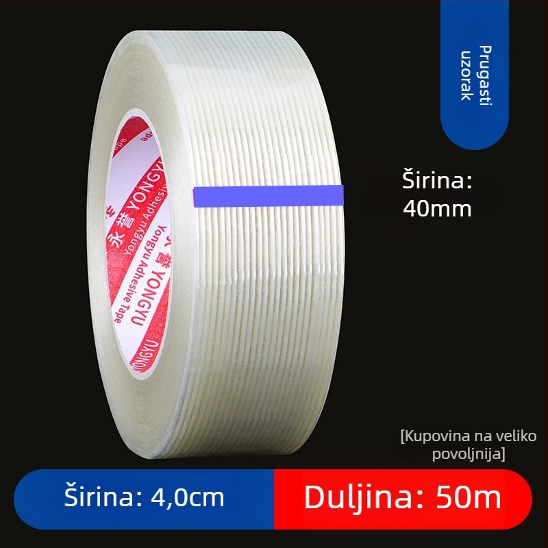 SX vlaknasta traka – akrilno ljepilo na vlaknasti podlogi, debljina 0,15 mm, adhezija 550 N/m, za industrijsko vezanje i učvršćivanje teških predmeta
