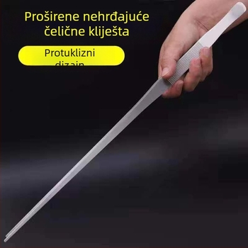 Nerđajuće čelične pincete za vodene biljke, ravno vrh, otporne na koroziju, prilagodljive