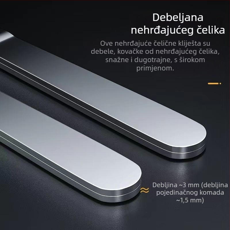 Nerđajuće čelične pincete za vodene biljke, ravno vrh, otporne na koroziju, prilagodljive