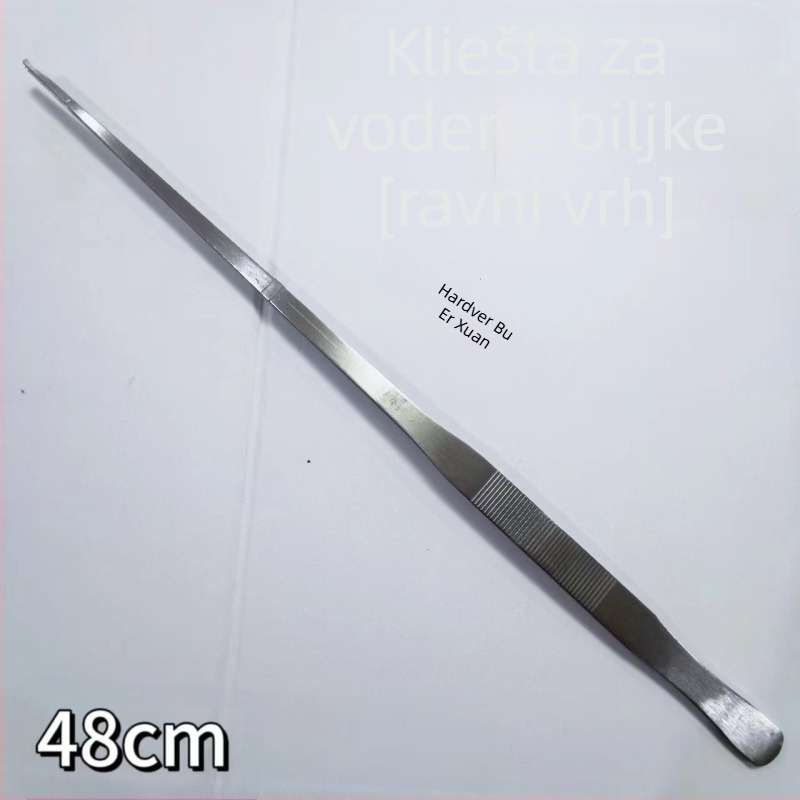 Nerđajuće čelične pincete za vodene biljke, ravno vrh, otporne na koroziju, prilagodljive