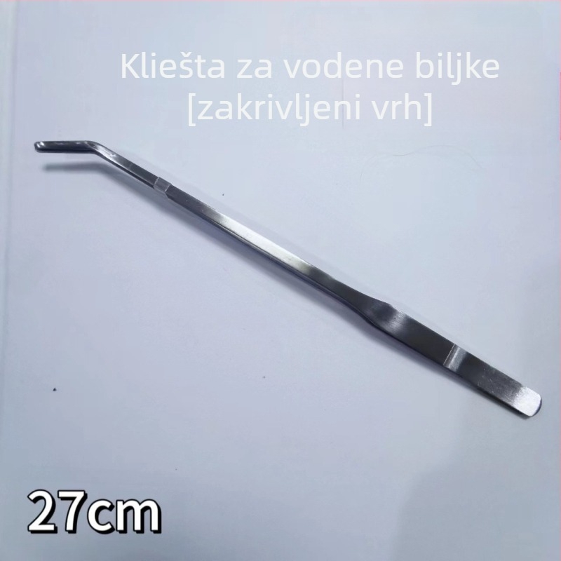 Nerđajuće čelične pincete za vodene biljke, ravno vrh, otporne na koroziju, prilagodljive