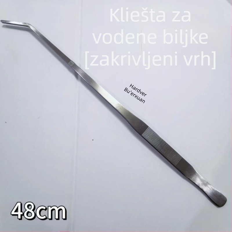 Nerđajuće čelične pincete za vodene biljke, ravno vrh, otporne na koroziju, prilagodljive