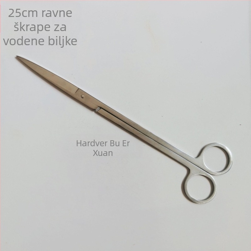 Nerđajuće čelične pincete za vodene biljke, ravno vrh, otporne na koroziju, prilagodljive