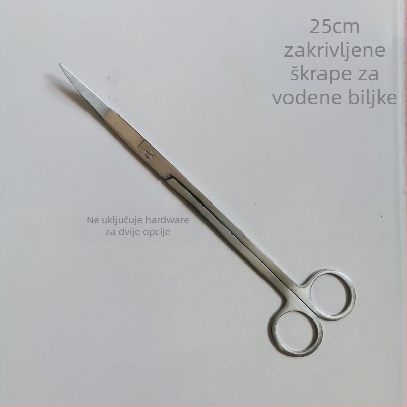 Nerđajuće čelične pincete za vodene biljke, ravno vrh, otporne na koroziju, prilagodljive