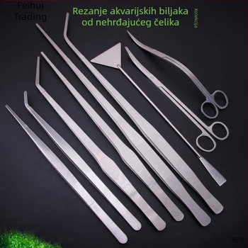 Nerđajući čelik, pinzete s okruglom glavom, protuklizne, dugačke pincete za akvarij (Yang Dao) - drška: Drugo; vrh: Drugo; porijeklo: Kina