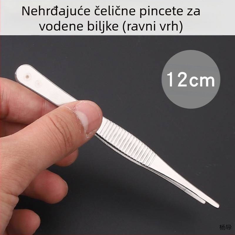 Nerđajući čelik, pinzete s okruglom glavom, protuklizne, dugačke pincete za akvarij (Yang Dao) - drška: Drugo; vrh: Drugo; porijeklo: Kina