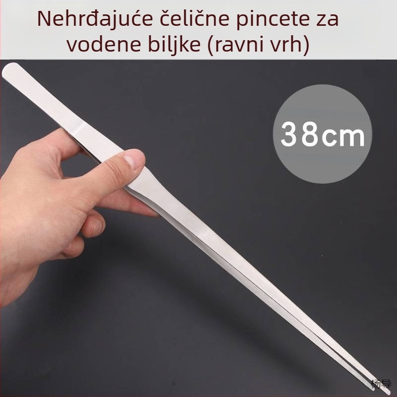 Nerđajući čelik, pinzete s okruglom glavom, protuklizne, dugačke pincete za akvarij (Yang Dao) - drška: Drugo; vrh: Drugo; porijeklo: Kina