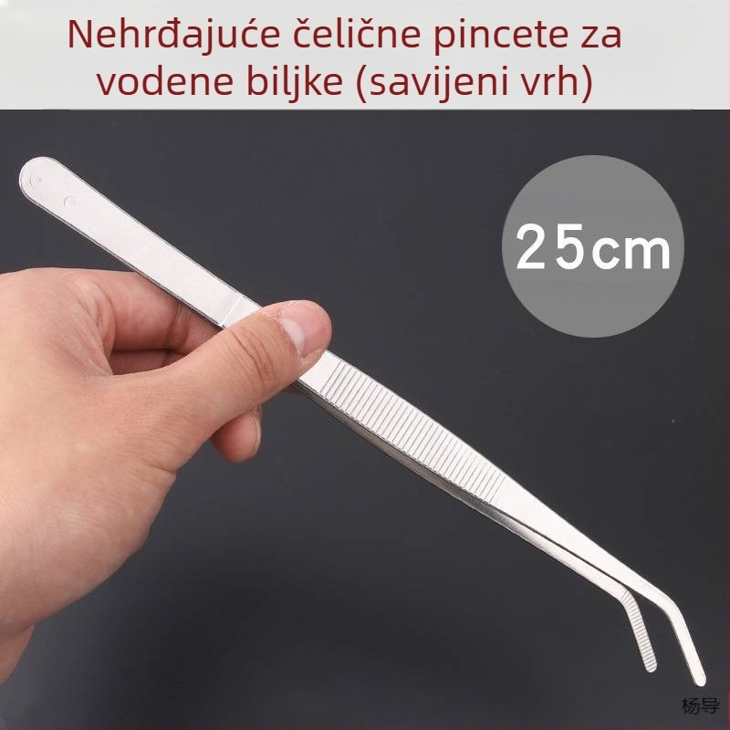 Nerđajući čelik, pinzete s okruglom glavom, protuklizne, dugačke pincete za akvarij (Yang Dao) - drška: Drugo; vrh: Drugo; porijeklo: Kina
