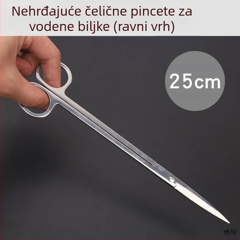 Nerđajući čelik, pinzete s okruglom glavom, protuklizne, dugačke pincete za akvarij (Yang Dao) - drška: Drugo; vrh: Drugo; porijeklo: Kina