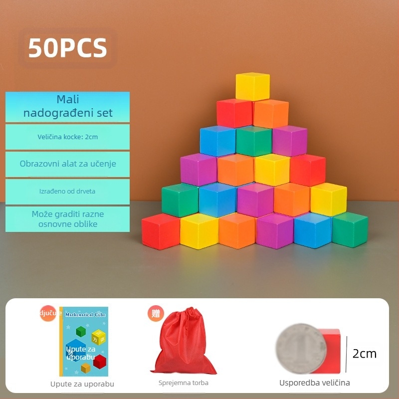 Drvene obrazovne građevne kocke za matematiku: drvo, uzrast 7–14 godina, 0–38 komada, vodena boja na bazi vode, ploča gustoće