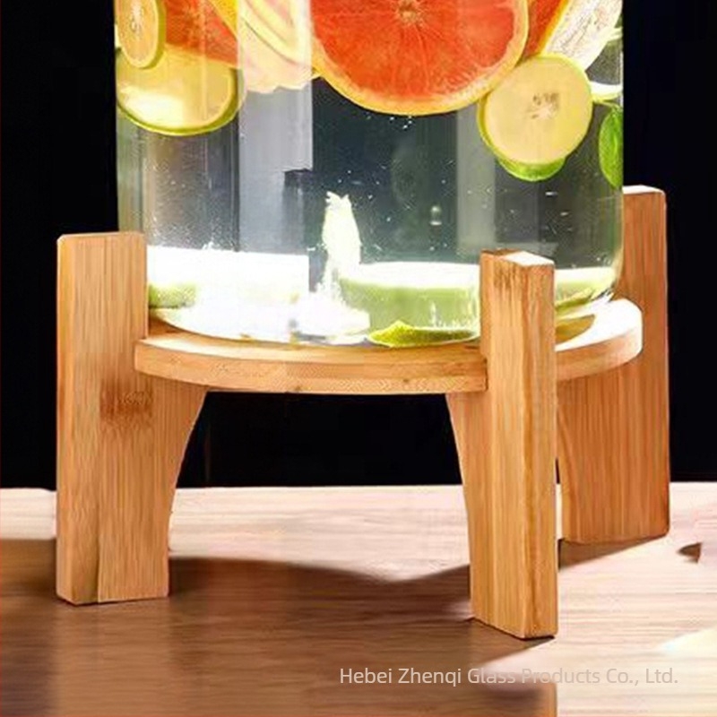 Zhenqi Staklena bačva za vino s slavinom – premium, moderni minimalistički stil, pogodna za vino, sokove i voćne čaje