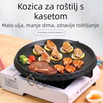 Gril tava - aluminij, kvadratna, višenamjenska, prijenosna, izolacija, antiadhesijska (Materijal: aluminij; Oblika: kvadrat; Funkcije: Višenamjenska, Prijenosna, Izolacija, Antiadhesijska; Težina: 1.25 kg)