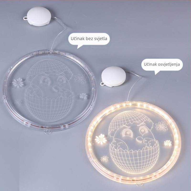 Viseća lampica za Uskrs s LED zekom, 3D dizajn, IP44, napon ≤36V, vijek trajanja 6000h