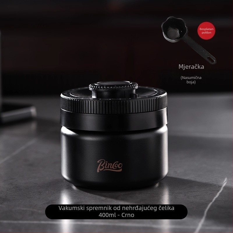 Bin Coo vakuumski spremnik za kavu, od nehrđajućeg čelika 304, otporan na svjetlo, okrugli oblik, japanski stil