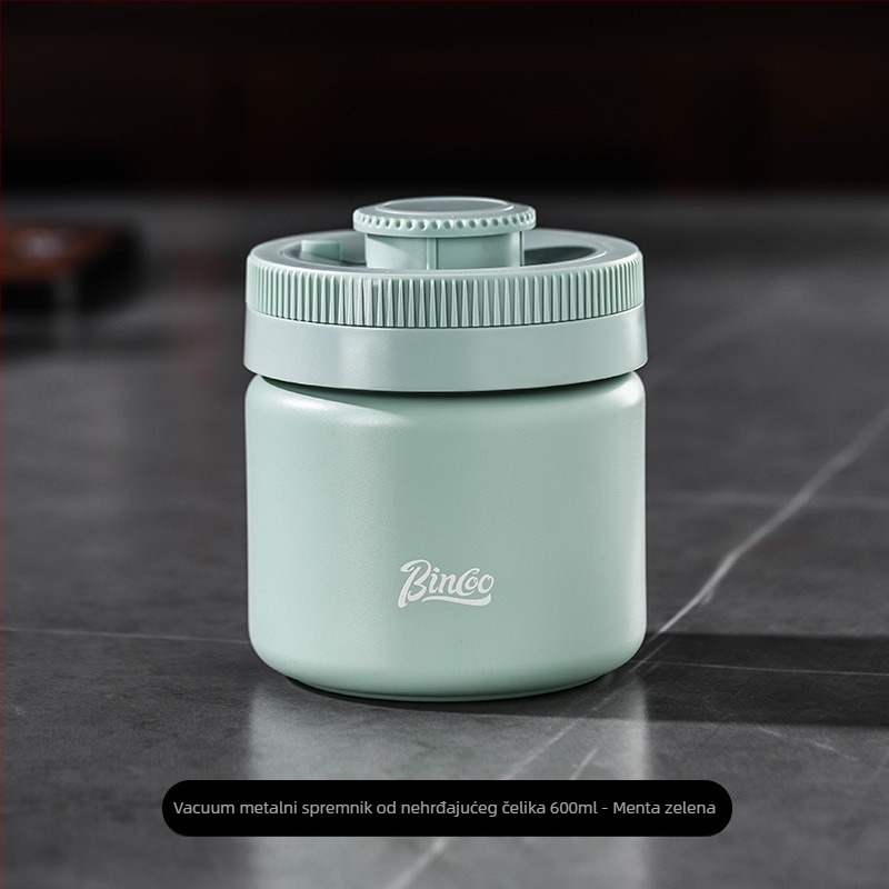 Bin Coo vakuumski spremnik za kavu, od nehrđajućeg čelika 304, otporan na svjetlo, okrugli oblik, japanski stil
